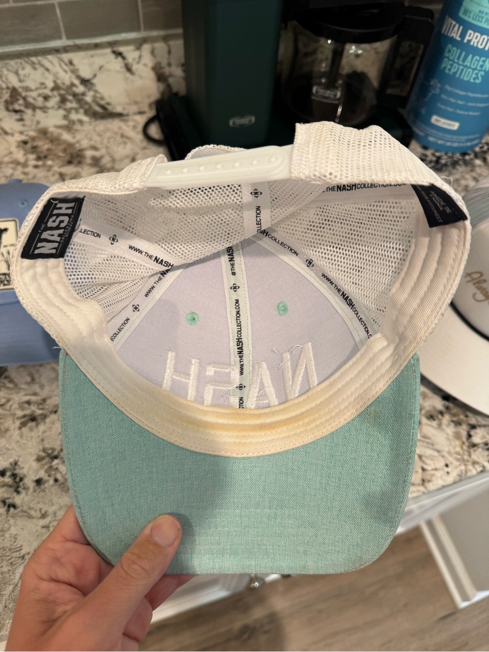 Nash collection Trucker Hat in Mint and White with NASH Embroidery - Picture 2 of 3
